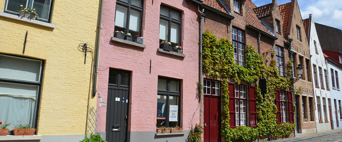 Façades de maisons colorées, Bruges, Belgique