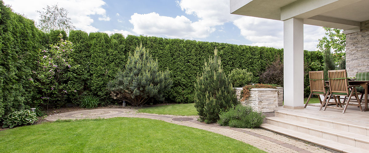 Terrace with garden furniture