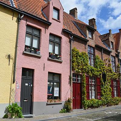 Façades de maisons colorées, Bruges, Belgique